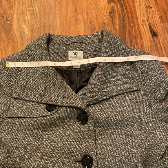 NWOT Heathered Grey Worthington Trench Coat | Classic Silhouette - Picture 14 of 15